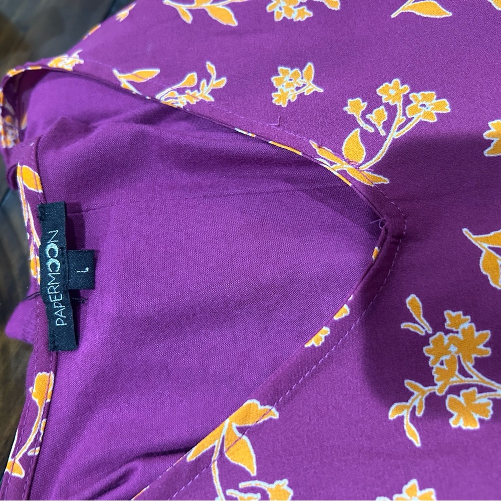 Papermoon Violet Top with Mustard Floral Design